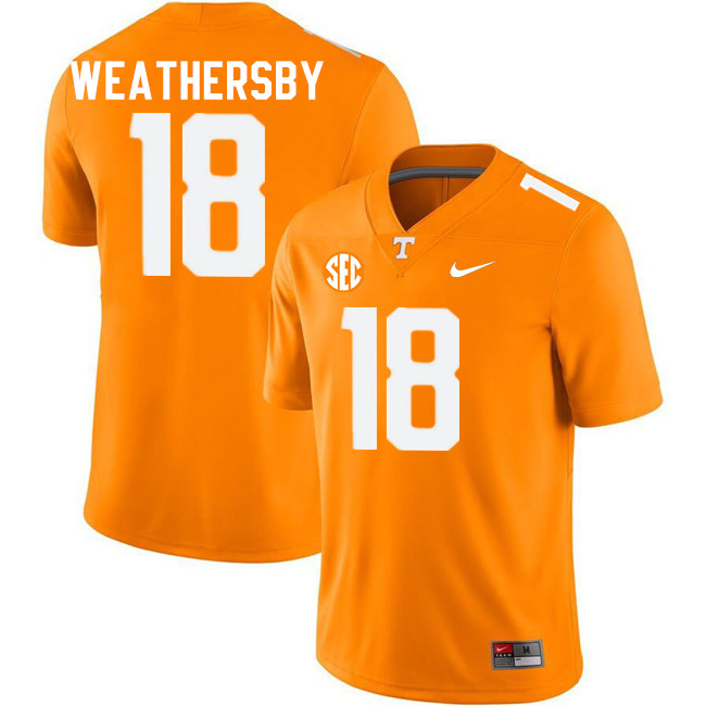 Men #18 Tyree Weathersby Tennessee Volunteers College Football Jerseys Stitched-Orange